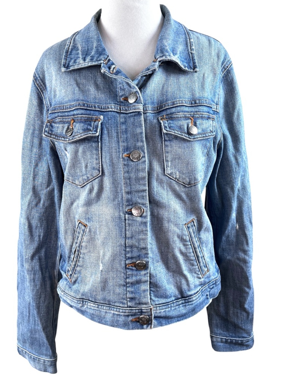J. Crew Classic Distressed Blue Jean Jacket